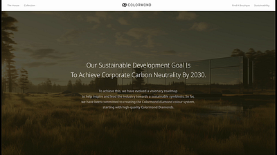 ColorMond sustainability page branding ecosystem environmental freindly fashion green sustainability ui web