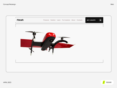 FIXAR / Corporate website / Redesign 3d blockchain clean design drone hero section modern redesign startup typography ui ux webdesign