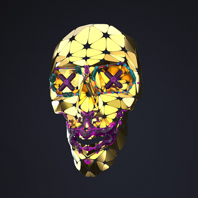 Skull cinema4d design redshift skull