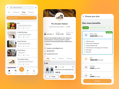 Marketplace for buyers and sellers ads advertisement app benefits category marketplace plan premium products shops ui ux