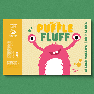 Pufflefluff Monster Series / Daughter Edition beer hand drawn illustrated illustration lettering monsters