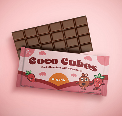 Coco Cubes Chocolate Mockup branding characters design graphic design illustration packaging