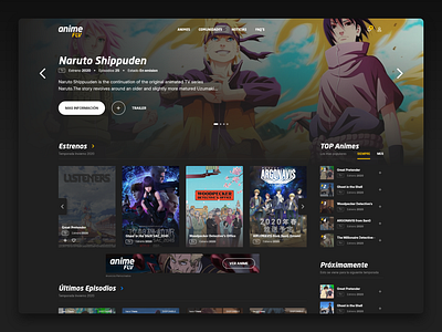 2019 - AnimeFLV | Redesign Concept anime animes crunchyroll design funimation stream streaming ui ux