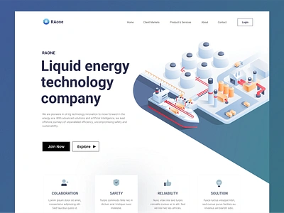 Oil port landing page illustration design drilling energy fuel gas graphic design hero illustration landing mine offshore offshore drilling oil oil rig oil tanker ship technology ui vector website