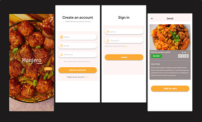 Food app screens design food app