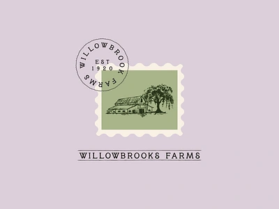 Willowbrooks Farms Logo Design Using the Hand-Drawn Serif Font barn illustration brand design branding design farm branding farm illustration farm logo graphic design hand drawn font hand lettered hand lettering illustration logo logo design logotype serif font stamp design typography logo vintage logo