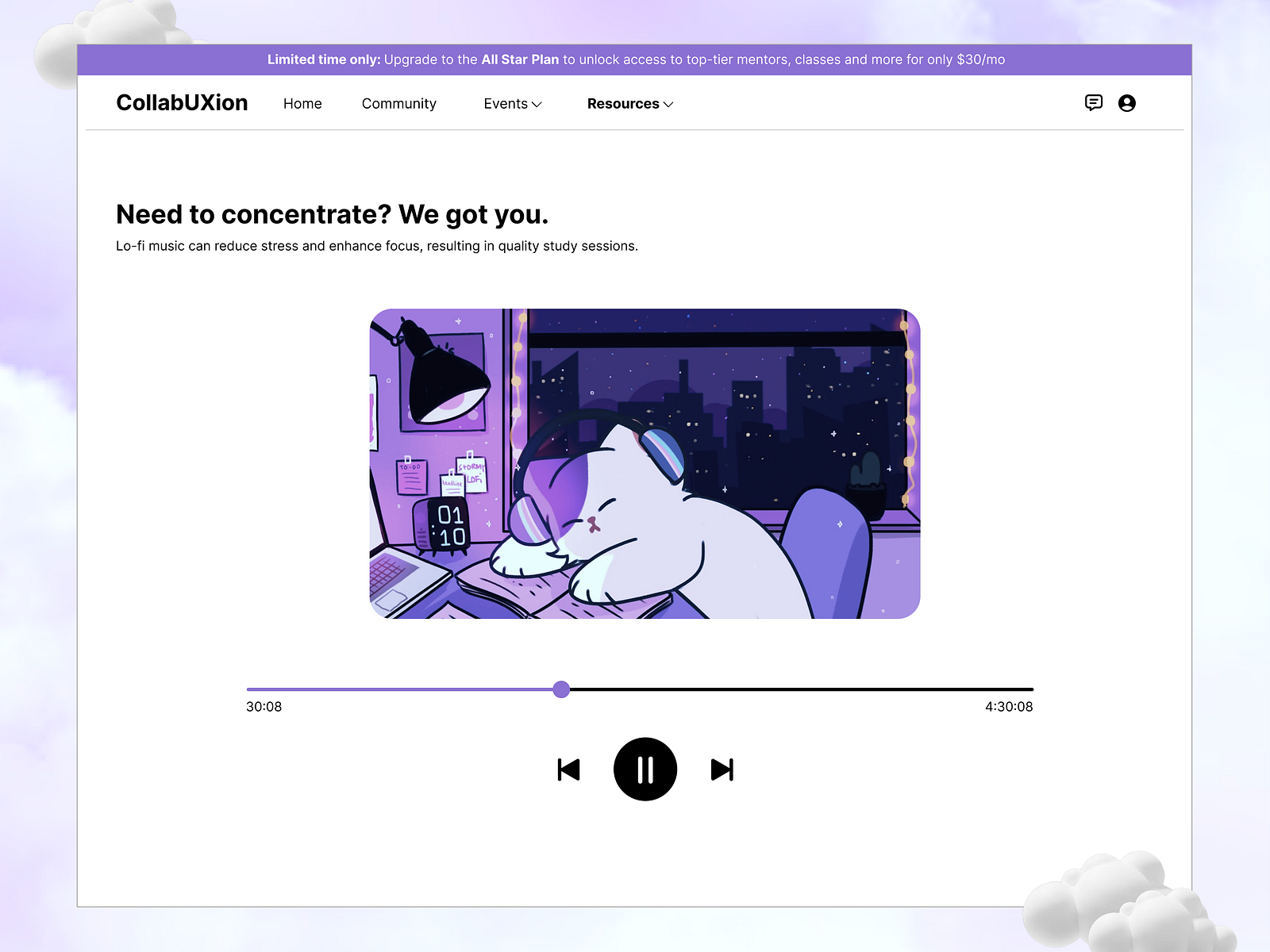 Daily UI 009 Music Player x CollabUXion by Stephanie Ma on Dribbble