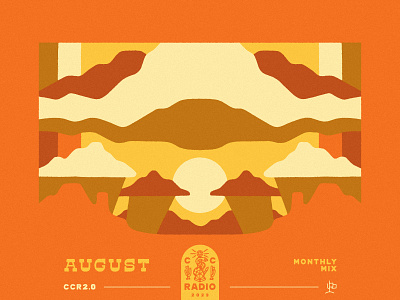 Monthly Mix: August album arizona august cosmic desertwave desert illustration landscape monsoon monthly mix music playlist cover storm summer western