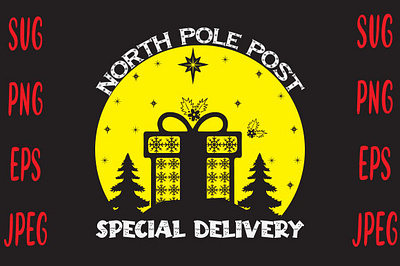 North Pole Post Special Delivery christmas mug design