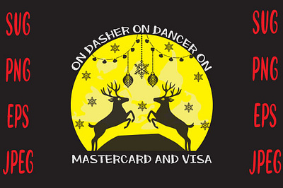 On Dasher On Dancer On Mastercard And Visa christmas mug design