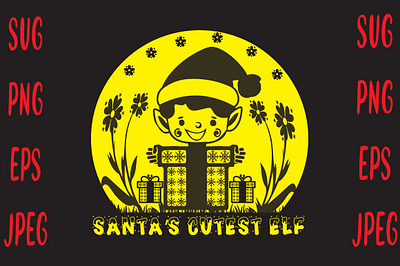 Santas Cutest Elf christmas mug design