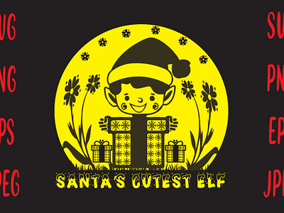 Santas Cutest Elf christmas mug design