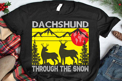 Dachshund through the snow christmas mug design