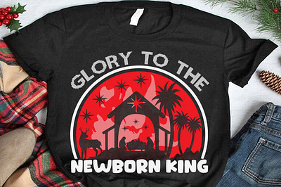 Glory to the newborn king christmas mug design