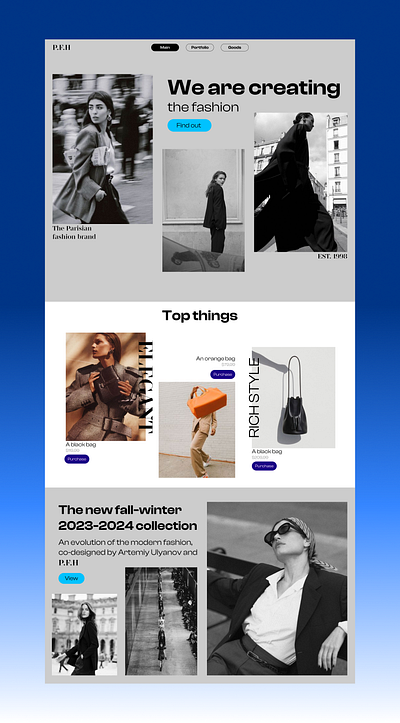 The website design of the Parisian fashion brand design fashion ui ux web webdesign