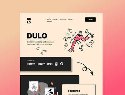 Dulo Content Marketing Template - UI Design marketing website template ui web design
