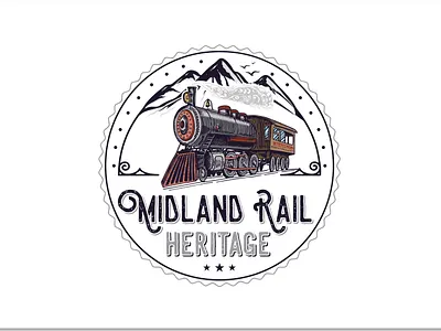 MIDLAND RAIL HERITAGE app brand logo branding company logo design graphic design illustration logo midland logog railway logo t shirt t shirt logos typography ui ux vector