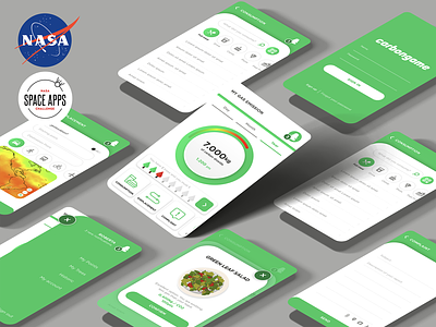 Carbon game - Nasa space apps challenge app carbon design mobile ui ux