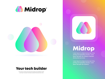 Midrop ai app application branding creative logo gradient logo graphic design logo logo design logo maker m letter logo m logo m logo design modern logo software tech logo technology logo ui website