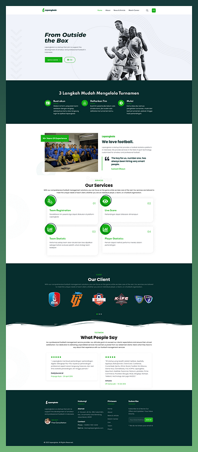 Lapangbola Website Design branding ui ux website