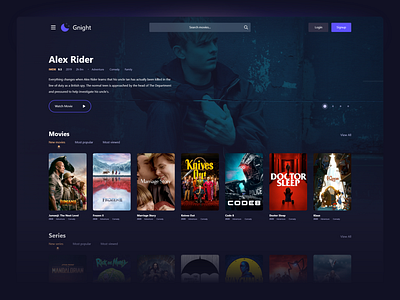 2020 - Gnight design movies series show streaming theme tv ui ux wordpress