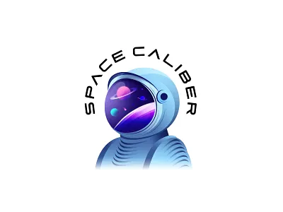 Space Caliber Logo Design astronaut brand branding caliber logo creative logo logo logo design logo designer logo mark logodesign logos logotype mark mascot logo modern logo space space caliber spacecraft vector