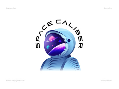 Space Caliber Logo Design astronaut brand branding caliber logo creative logo devignedge logo logo design logo designer logo mark logodesign logos logotype mark mascot logo modern logo space space caliber spacecraft vector