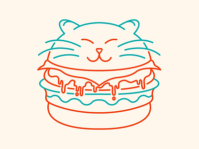 Cat Burger animals burger burger addict burger lover cats cheeseburger cute fast food food funny hamburger junkfood kitty meat patty paw persian pet sandwich whiskers