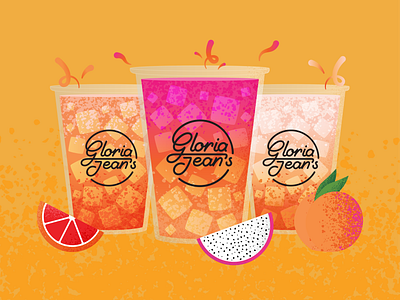 Gloria Jean's Coffees - Fruit Fusers Illustration barista coffee cup design drink fruit gradient graphic design illustration vector