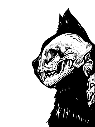 Skull Kitty graphic design illustration