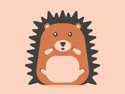 Hedgehog character design digital art flat design geometric graphic design illustration 2d minimal