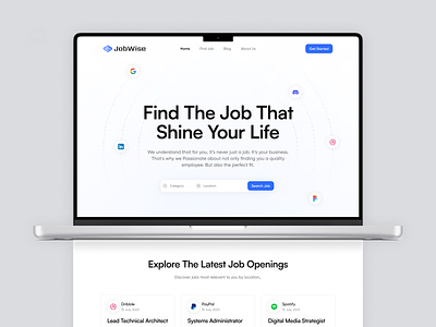 JobWise - Job Finder Platform Website best design 2023 clean job job finder website job search website job seeker landing page minimal website trending ui ui design ux web web design website website design