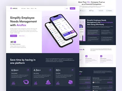 Benefit Flex Employee Management: Landing Page / Home Page UI business business web dailyui design employee home page hr landing landing page management page site ui ux web web design web page webdesign website