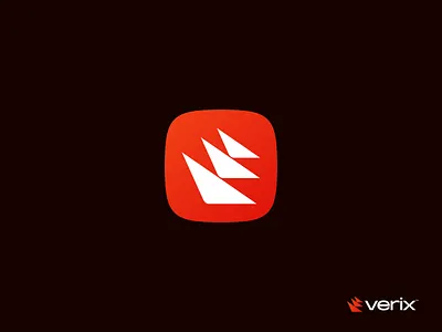 App icon of Verix; System Management Software Company app icon blockchain brand identity branding creative logo icon logo logo design logofolio mark orange color saas software logo symbol system management tech logo tracking visual identity web logo web3
