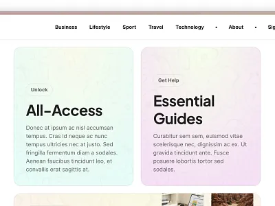 Swen • Helpful Boxes bg effect box content gradient magazine menu navigation noisy gradient section ui