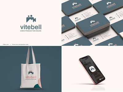 vitebell logo branding custom logo icon identity logo logo mark play video logo