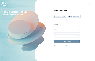 Mockup website registration page app design graphic design illustration ui