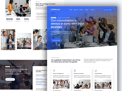 Corporate and Business Consulting Website Design blue business business website clean company website coorporate design elementor elementor free elementor templates responsive website design wordpress design