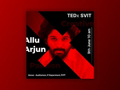 TEDx Event Poster - Allu Arjun design graphic design illustration poster typography