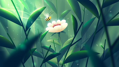 The Nectar Chase, Bee's Journey to Honey 2d bee bees hive character design environment flowers forest hive illustration nature nectar petals search trees and leaf