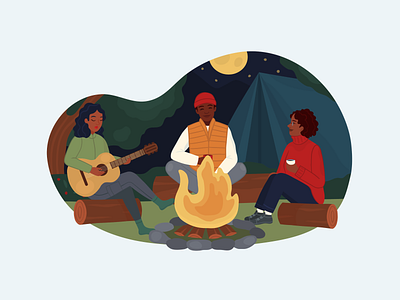 Camping Illustration graphic design illustration vector