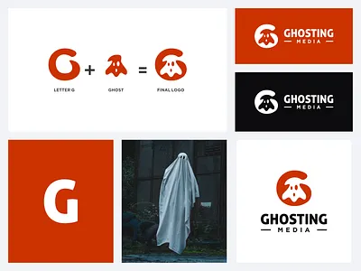 LETTER G AND GHOST LOGO CONCEPT brand branding color design g g logo ghost ghost logo illustration logo logo combination negative space logo prio hans typography ui vector
