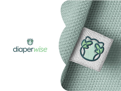 DiaperWise Branding baby biodegradable branding cloth design diaper diapers eco environmental friendly fun green laundry leaf leaves logo pastel playful rounded sustainable
