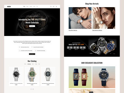 Product design - Watch E-commerce Website black and white buy watch clean design e commerce website hero minimal product landing page saas saas design saas website site ui uiux ux watch landing page website