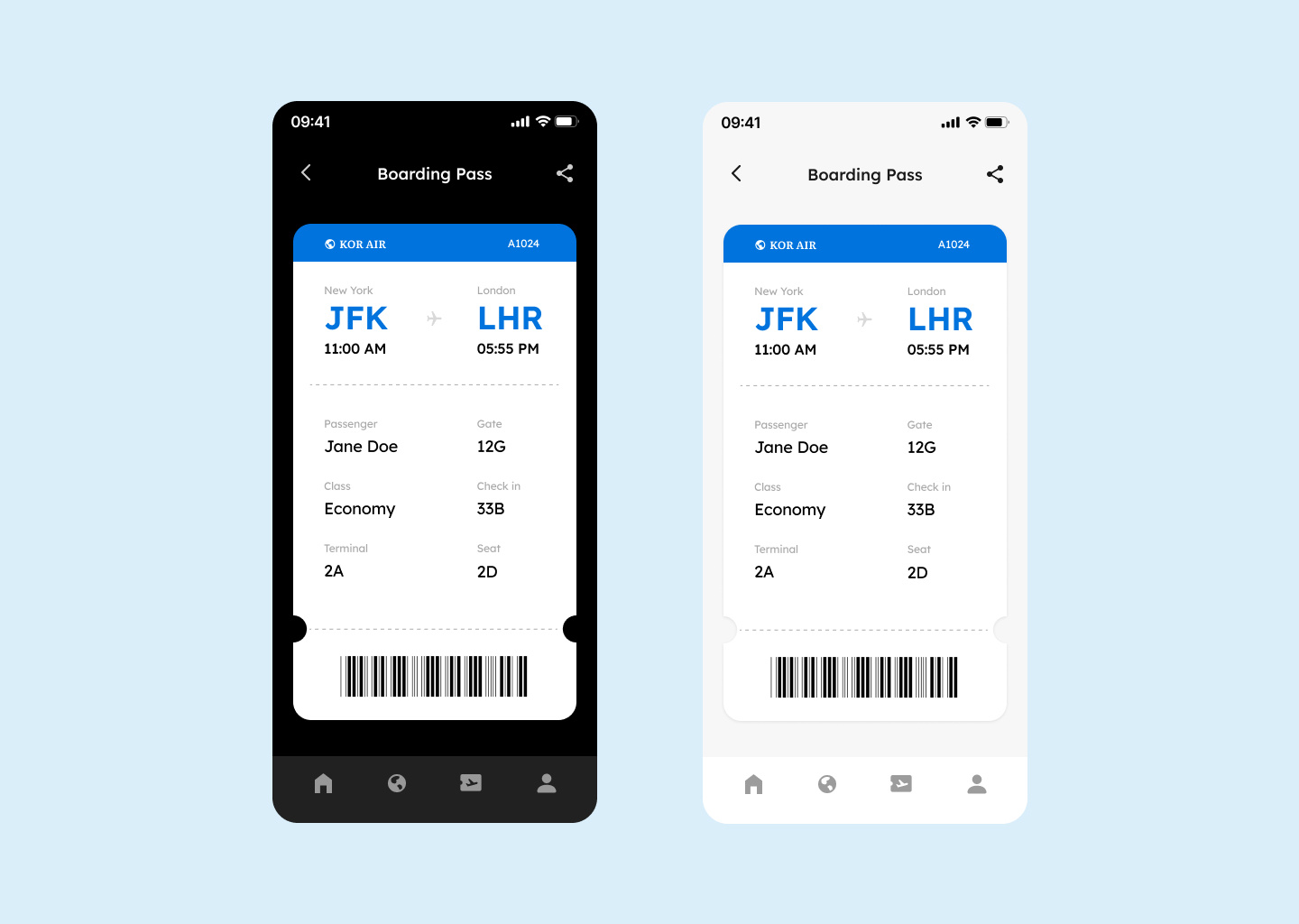 Boarding Pass UI app design graphic design ui ux