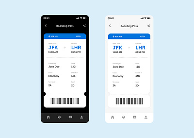 Boarding Pass UI app design graphic design ui ux