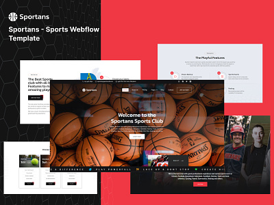 Sportans - Sports Webflow Website Template Design best sports template branding business community design fitness gym website illustration interface logo sports magazine template ui uiux designer user experience web designer web template webflow website website builders