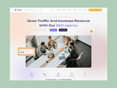 Wadiv - Gutenberg SEO Digital Marketing best shot on dribbble branding digital marketing envytheme online marketing seo agency ui design ux design