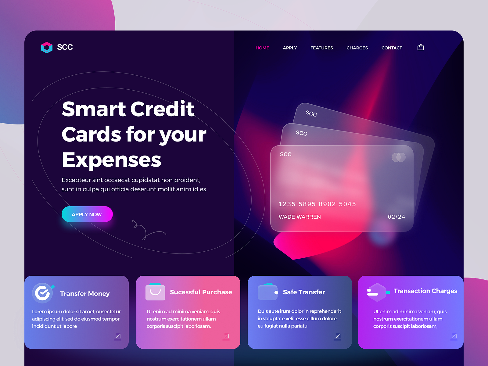 Credit Card Landing Page by UX Vipin on Dribbble