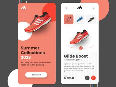 Adidas App Shot app brand branding design designs figma illustration logo mobile app mobile app design sketch ui ux